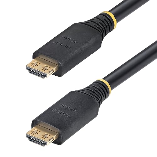 StarTech.com 35ft (10.6m) Active High Speed HDMI Cable with Gripping Connectors, 4K 60Hz/1440p 144Hz, 18Gbps, UHD HDMI 2.0 Cord, TPE Jacket