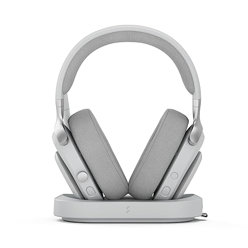 Fractal Design Scape Light - Wireless PC Gaming Headset - Detachable Flip-to-Mute Microphone with Noise Cancellation - Battery Life Up to 40 Hours - Configurable Ambient Lighting - Gray