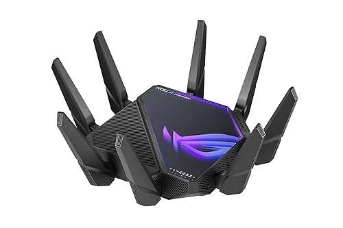 ASUS ROG Rapture WiFi 6E Gaming Router (GT-AXE16000) - Quad-Band, 6 GHz Ready, Dual 10G Ports, 2.5G WAN Port, AiMesh Support, Triple-level Game Acceleration, Lifetime Internet Security, Instant Guard WiFi 6 | AXE16000