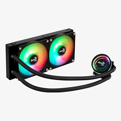AeroCool Oasis L240 ARGB AIO Liquid CPU Cooler, TDP 280W, 240mm Radiator, Mirage Design with ARGB Lighting, 2x120mm ARGB Fans, Intel LGA 1700, 1200, 115X, 1851, 1366, AMD AM5/AM4 Sockets - Black Black AIO L240mm