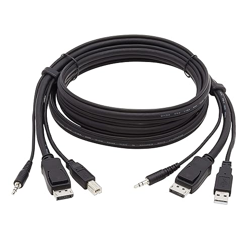 TRIPP LITE P783-006 Tripp Lite DisplayPort KVM Cable Kit, 3 in 1-4K DisplayPort, USB, 3.5 mm Audio (3xM/3xM), 4:4:4, 6 ft., Black,