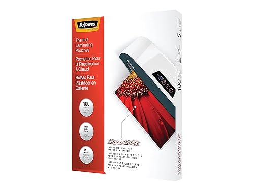 Fellowes Glossy SuperQuick Pouches - Letter, 5 mil, 100 Pack