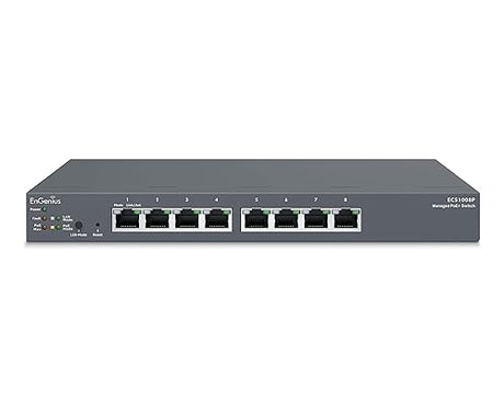 EnGenius Cloud ECS1008P 8-Port Gigabit PoE Switch with 55W Budget