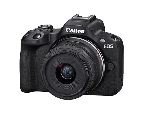 Canon EOS R50 Content Creator Kit, Hybrid Mirrorless Camera with RF-S18-45mm F4.5-6.3 IS STM Lens, Tripod Grip, Microphone, Wireless Remote Control, 24.2 MP CMOS (APS-C) Sensor, Vlogging Camera, Black EOS R50 Content Creator Kit Black