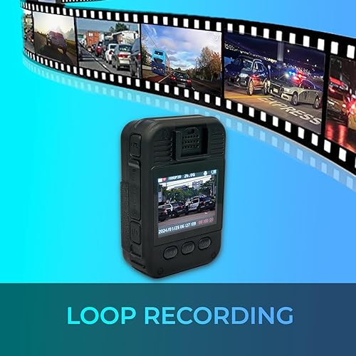 MyGekoGear Aegis 110 Body Cam 1080P Full HD 64GB Built-in Memory, Infrared Night Vision, IP65, 110° Wide-Angle Lens, Long Battery Life, Loop Recording for Security and Law Enforcement