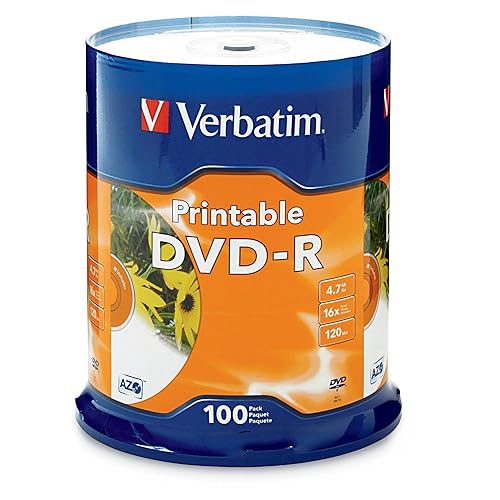 Verbatim Corporation 100pk Dvd-r 16x 4.7gb Branded White Inkjet Printable Spindle