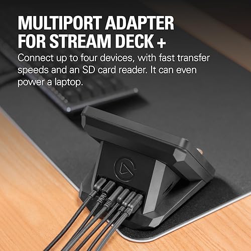 Elgato USB Hub – for Stream Deck +, 2 USB-C Ports/2 USB-A Ports, Power Delivery, SD/microSD Card Reader – USB-C, Mac/PC, Stream Deck & Power Supply Not Included
