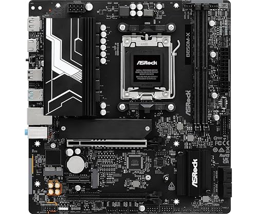 ASRock B850M-X R2.0 AM5 Micro-ATX Motherboard: AMD Ryzen 9000/8000/7000 Ready | DDR5 8200+ OC | PCIe 5.0 M.2 | 2.5G LAN | USB 3.2 Type-C | HDMI/DP