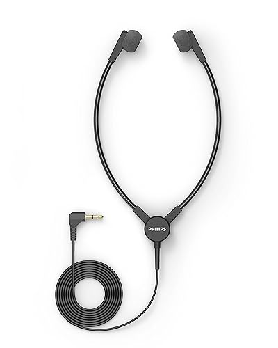 Philips ACC0233 Playback Stethoscope Headphones Dictation and Playback Systems Without Joint and One-Ear Hook 3.5 mm Jack Anthracite