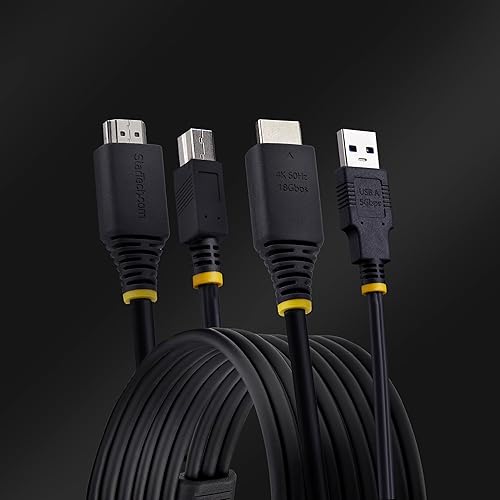 StarTech.com 6ft (1.8m) HDMI and USB 5Gbps KVM Cable, 4K 60Hz, HDMI 2.0 and USB Combo Cable for KVM Switch