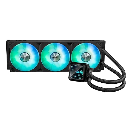 ASUS Prime LC 360 ARGB All-in-one AIO CPU Liquid Cooler AMD: AM5 & AM4 Intel: LGA 1851, 1700, 1200, 115x Specially Designed CPU Contact Area, finned Channels, Infinity Mirror, pre-Installed ARGB Fans