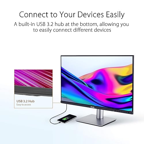 ASUS ProArt Display 24” (23.8 inch viewable) 1440P Professional Monitor (PA24ACRV) – IPS, QHD (2560 x 1440),Pre-Calibrated, 95% DCI-P3, ?E < 2, Calman Verified, USB-C PD 96W, HDR400, 3 yr Warranty