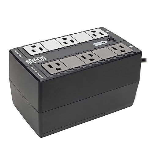 Tripp Lite UPS 350VA Battery Backup Uninterruptible Power Supply, 6 Outlets, Surge Protector, Compact Basic Standby for PC Computer Wi-fi Router & TV, 3-Year Warranty & $100,000 Insurance (BC350)