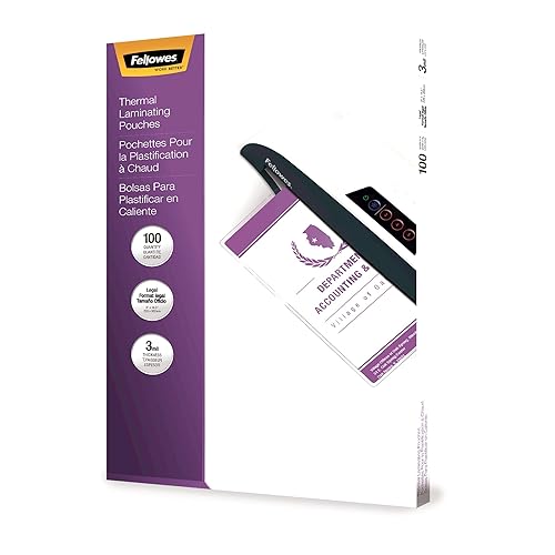 Fellowes Hot Laminating Pouches, Legal, 3 mil, 100 Pack (52455) 100 Pack 3mil - 100 Pk