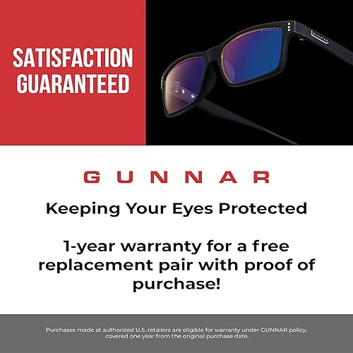 Gunnar - Premium Gaming and Computer Glasses - Blocks 35-98% Blue Light - Vertex Clear Clear Lens