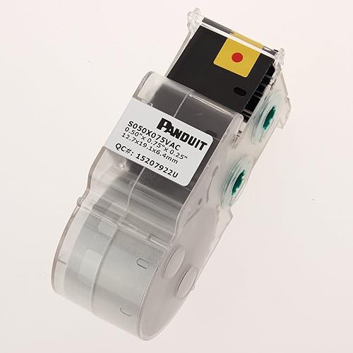 Panduit S050X075VAC P1 Cassette Self-Laminated Label, Vinyl, White White 0.50 by 0.75-Inch