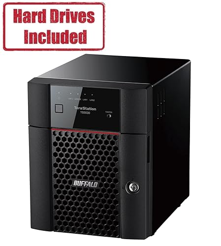 BUFFALO TeraStation 3430DN 4-Bay 8TB (2x4TB) Desktop Small-Med Business NAS w/Hard Drives Included 8TB (2x4TB) Partially Populated