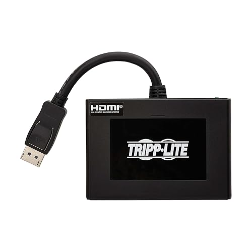 Tripp Lite DisplayPort to HDMI Adatper, 4 Monitor Display Splitter, 4K@60Hz, DP to 4X HDMI - Extend, Mirror, & Video Wall - DisplayPort MST 4-Port Hub, Plug-and-Play, 3-Year Warranty (B156-004-HD-V3)