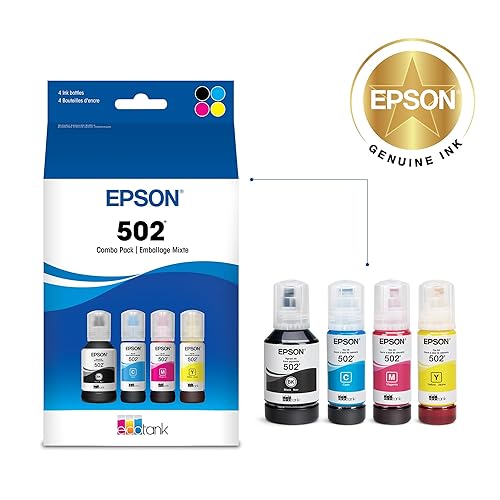 Epson 502 EcoTank Auto-Stop Ink Bottle, Colour Combo Pack (T502520)