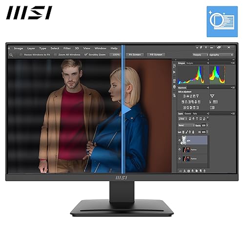 MSI PRO MP243L E14 24-inch IPS 1920 x 1080 (FHD) Gaming Office Monitor, 144Hz, Adaptive-Synch, HDR Ready, HDMI, VGA Port,VESA Mountable, Tilt, 4-Side Slim Bezel,1ms, Black