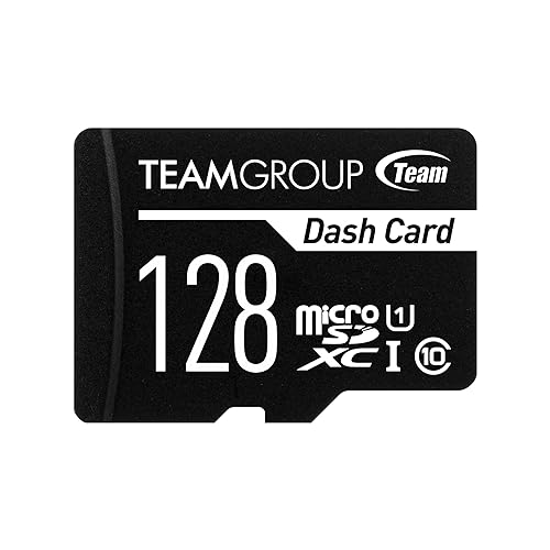 TEAMGROUP Dash Card 128GB for Dash Cam MicroSDXC UHS-I U1 High Compatibility Flash Memory Card with Adapter for Outdoor, Sports, Full HD Shooting TDUSDX128GUHS03