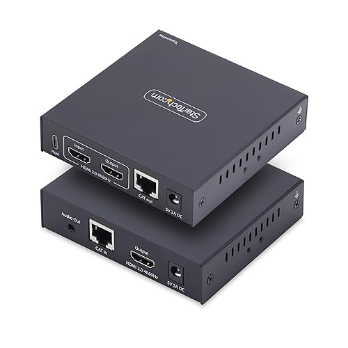 StarTech.com HDMI KVM Extender Over IP Network, 4K 60Hz, Driverless, HDMI and USB Over Ethernet/CAT6, AVoIP, Tx/Rx Kit
