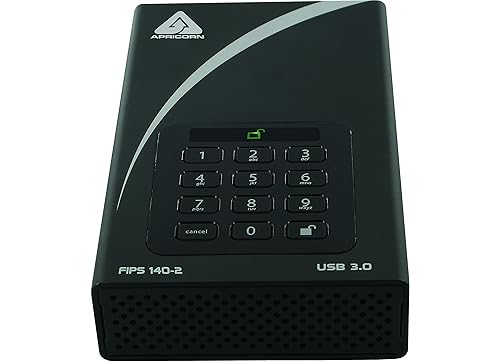 Apricorn Aegis Padlock 12TB Fips 140-2 Validated 256-bit Encrypted Hard Drive 12 TB