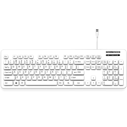 Lcool Keyboard (White) - Open Style, Washable, Value Keyboard. Lockable for Easi