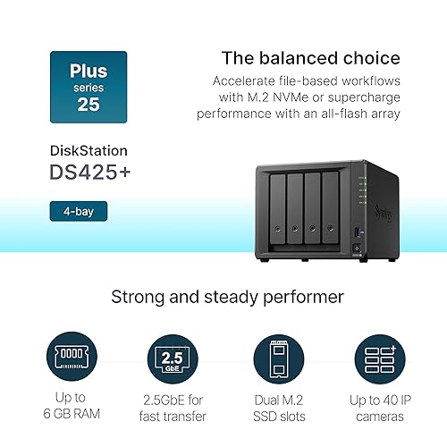 Synology 4-Bay DiskStation DS425+ (Diskless)
