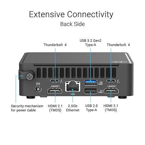 ASUS NUC 15 Pro Slim Full System Mini PC with Intel Series 1 Core 3 100U, 16GB DDR5 RAM, 512GB PCIe G4x4 NVMe SSD, Thunderbolt™ 4, WiFi 7 & Bluetooth 5.4, Toolless Chassis Access
