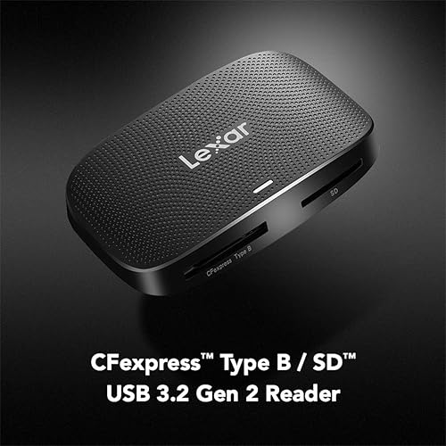 Lexar Professional CFexpress Type B/SD USB 3.2 Gen 2 Reader, Transfer Speeds Up to 10Gbps, Designed for CFexpress Type B and SD Cards (LRW520U-RNBNG) CFexpress Type B / SD USB 3.2 Reader