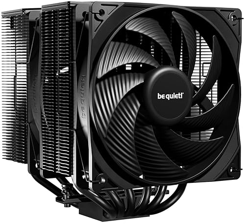 BK042: be quiet! Pure Rock Pro 3 Black CPU Air Cooler | 6 High Performance 6mm Heat Pipes with HDT Technology | 120mm Quiet PWM Fan | AMD:AM4 AM5/Intel LGA 1700/1150/1151/1200 | Black | BK042