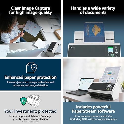 RICOH fi-8170 Premium Bundle Professional High Speed Document Scanner with 4 Years of Service