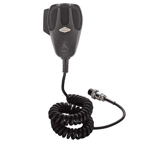 Cobra HG M77 Premium Replacement Noise Canceling CB Microphone (Black) – 4 Pin Connector, 9 Foot Cord, Heavy Duty ABS Shell, Wire Mesh Grille, Left Side Push to Talk, Chrome Connector, One Size Standard Packaging