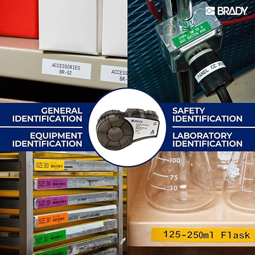 Brady Vinyl Label Tape for Label Printer BMP51/BMP53/M511 - Self Adhesive Printer Labels - Black on Orange (38,10 mm (W) x 7,62 m (L)) - M5C-1500-595-OR-BK Vinyl Black on Orange 38,10 mm (W) x 7,62 m (L)