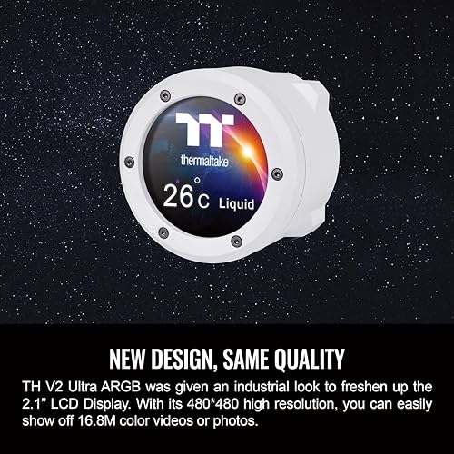 Thermaltake TH420 V2 Ultra ARGB Sync/AlO Liquid Cooler/ARGB Fan 140 * 3/PWM 500~1800rpm/Water Block 2.1 LCD/White, CL-W407-PL14SW-A