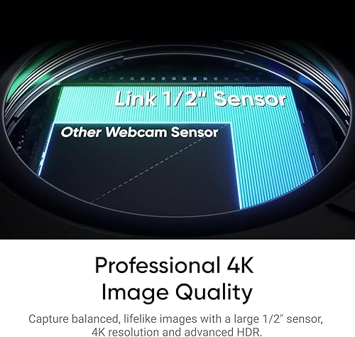 Insta360 Link 2C- PTZ 4K Webcam with 1/2 Sensor, AI Tracking, Gesture Control, HDR, Noise-Canceling Mic, Webcam for Laptop, Live Streaming, Gaming, Video Camera Works with Zoom, Teams, Twitch