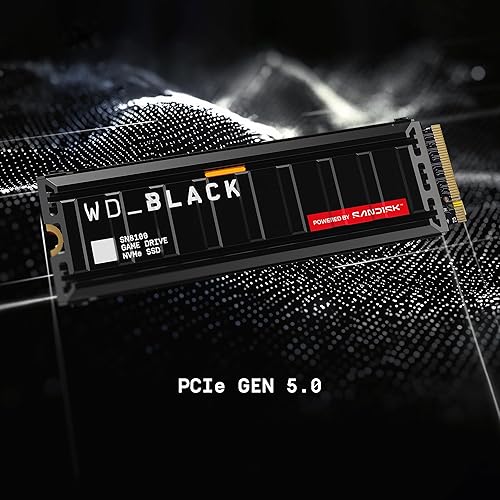 WD_BLACK SN8100 4TB NVMe SSD with Heatsink - PCIe 5.0x4, M.2 2280, Up to 14,900MB/s Read Speed, up to 11,000MB/s Write Speed, Best for AI Applications, Gaming, and Video Editing - WDS400T1XHM