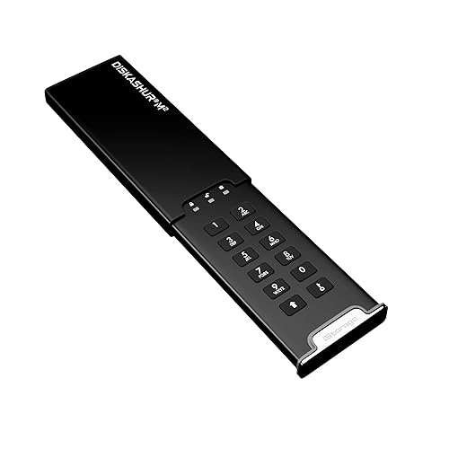 iStorage diskAshur M2 – PIN authenticated, Hardware encrypted USB 3.2 Portable SSD. Ultra-Fast, FIPS Compliant, Rugged & Portable. (1TB), black (IS-DAM2-256-1000)
