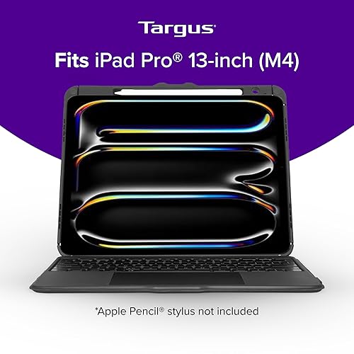 Targus VersaVu Bluetooth Keyboard Case for iPad Pro 13-inch (M4) – 360 Degree Rotation, Backlit Keys, Multi-Touch Trackpad, Drop Protection, Stylus Holder - THZ989US