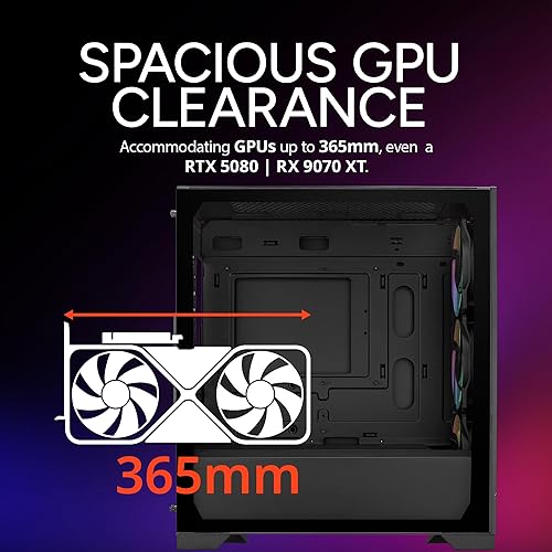Cooler Master Elite 301 Micro-ATX High Airflow Minimalist PC Case, 365mm GPU Max, Compatible RTX 5080|RX 7090 XT, 280mm AIO Max, Type C, Tempered Glass, Triple 120mm aRGB PWM Fan, Intakes Grill