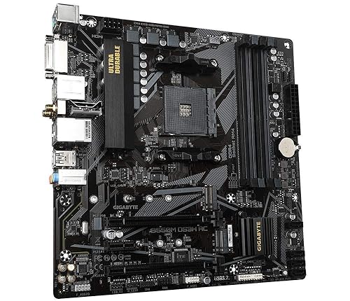 GIGABYTE B550M DS3H AC (AM4 AMD/B550/Micro ATX/Dual M.2/SATA 6Gb/s/USB 3.2 Gen 1/PCIe 4.0/HMDI/DVI/DDR4/Motherboard)