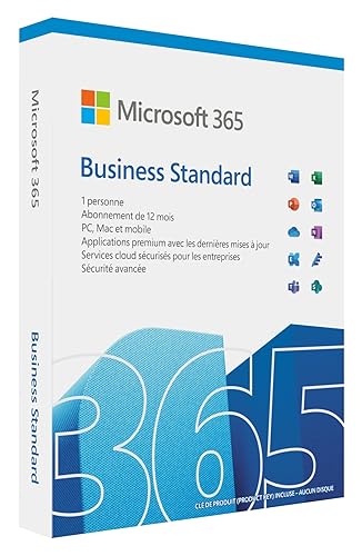 Microsoft 365 Entreprise Standard | Abonnement de 12 mois, 1 utilisateur | Carte PC/Mac