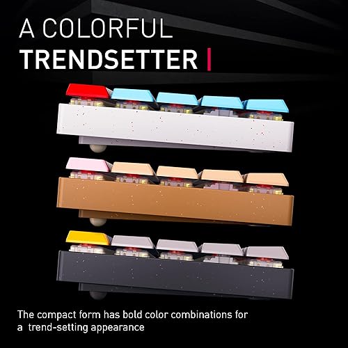 Cherry MX-LP 2.1 Compact Wireless Gaming Keyboard. RGB MX Silver Speed Switches. RGB Lighting Low-Profile MX Precision switches. 65% Size. 68 Keys. (Black & Orange)