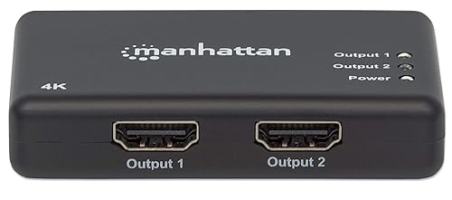 Manhattan Products 4K 2-Port HDMI Splitter, 4K@30Hz, AC Powered, Black