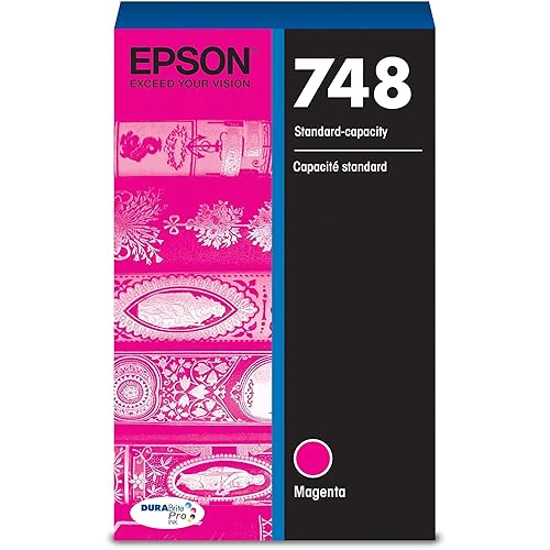 EPSON 748 DURABrite Pro Ink Standard Capacity Magenta Cartridge (T748320) Works with Workforce WF-6530, WF-6590, WF-8590, WF-6090, WF-8090