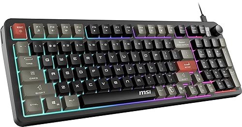 MSI Forge GK110 US - Mechanical Keyboard, RGB, Ergonomic, Anti-GHOSTING, Angle-Adjustable (Black)