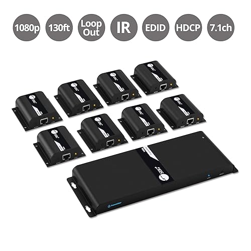 8-Port HDMI Splitter Over Cat6 Extender with IR - 40M 8 Port