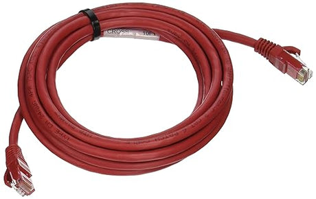 C2G 27863 Cat6 Crossover Cable - Snagless Unshielded Network Patch Cable, Red (10 Feet, 3.04 Meters)