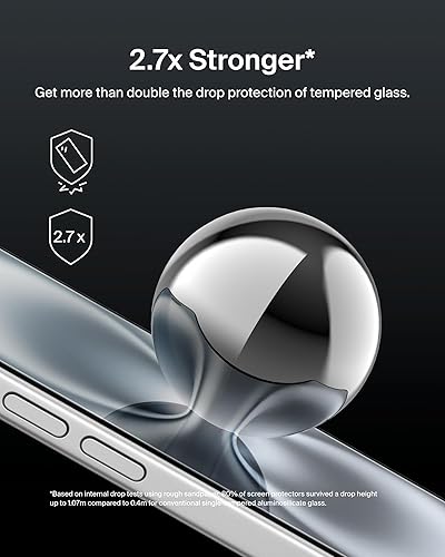 Belkin ScreenForce UltraGlass 2 Treated iPhone 15 and 14 Pro Screen Protector - Scratch-Resistant, 9H Hardness Tested Glass w/Slim Design - Includes Easy Align Tray for Bubble-Free Application